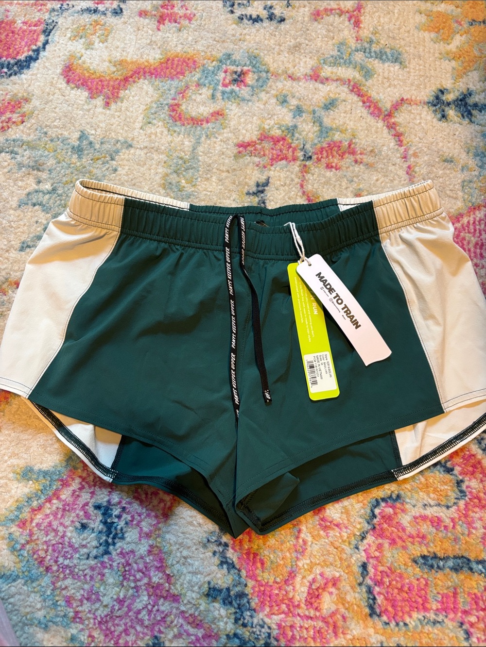 Jolyn Rory Women’s Athletic Forest Green and Cream Shorts